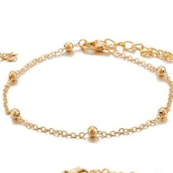 New FREE PEOPLE 4 pc gold bohohemin bracelet set - Picture 5 of 11